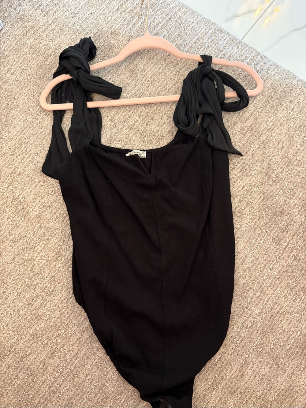 Black Tie-Shoulder Bodysuit - Women Free people